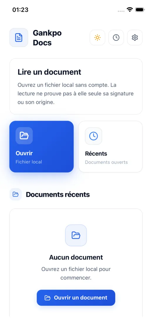 Implemented Gankpo Docs home screen without an open document