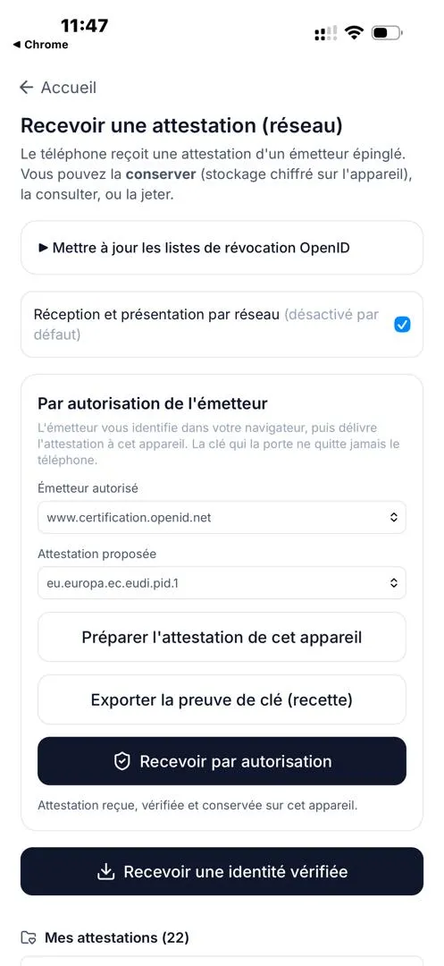 Illustration of Gankpo Wallet receiving a fictional credential without personal data